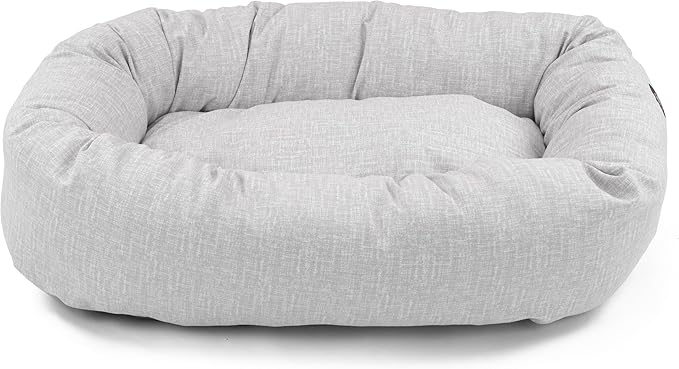 Majestic Pet 52 Inch Bagel Calming Dog Bed Washable – Cozy Soft Round Dog Bed with Spine Support for Dogs to Rest Their Head - Fluffy Donut Dog Bed 52x35x11 (Inch) - Round Pet Bed X-Large – Gray
