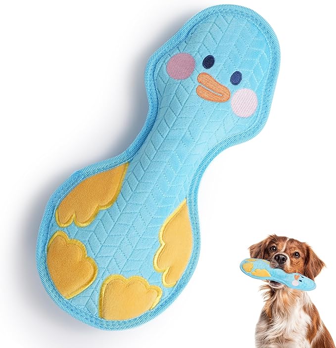 Duck Squeaky Dog Toy, New 2025 Indestructible Dog Toy for Aggressive Chewers, Stuffed Toy with Two Tough Layers, Soft Plush for Comfort and Chewing, Blue