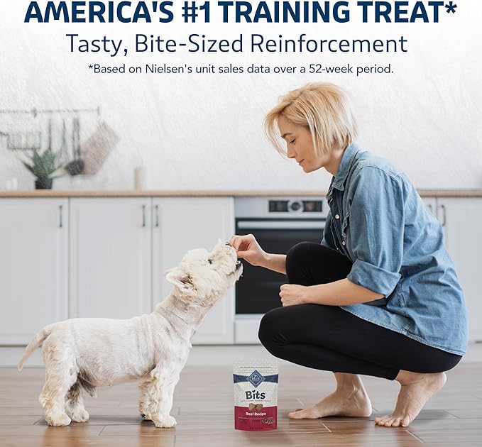 Blue Buffalo Bits Soft Dog Treats for Training, Made With Natural Ingredients & Enhanced with DHA, Beef Recipe, 19-oz Bag