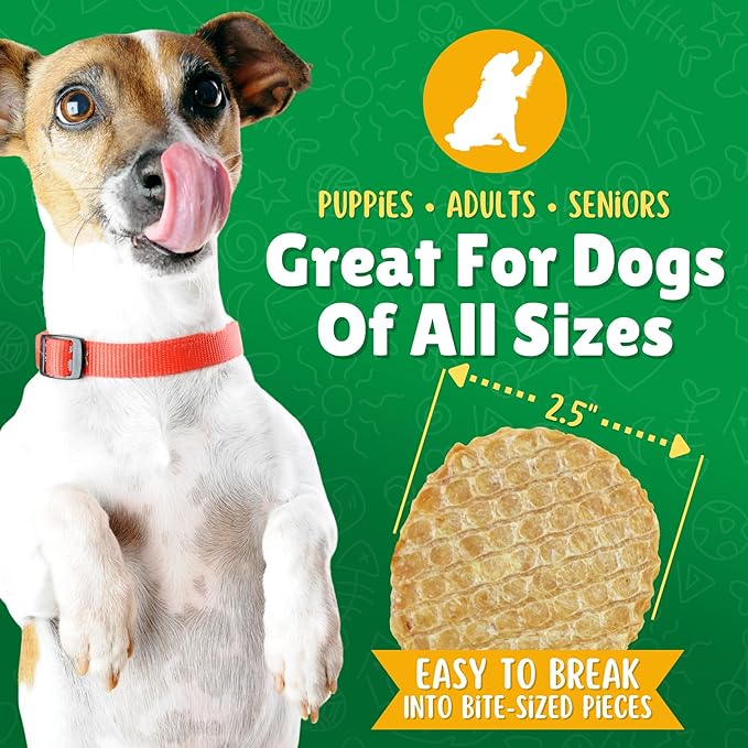 Chicken & Sweet Potato Chips Dog Treats – Made in USA, 100% Chicken Jerky, Grain-Free, High Protein, Single Ingredient, Crispy & Healthy Training Snacks for Dogs – 6 oz Jar