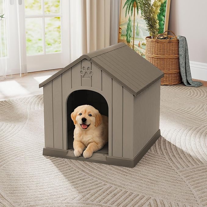 Vixzen Dog House Outdoor & Indoor Resin Snug Small Dog Bed for Daily Comfort