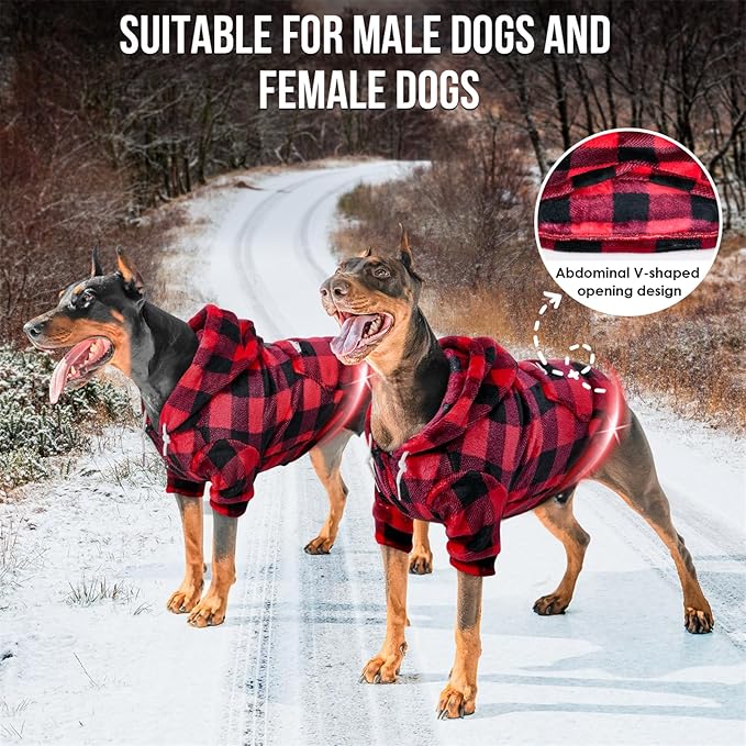 SlowTon Dog Hoodie Tie Dye - Warm Dog Sweater Hoodies with Pocket, Fall Winter Dogs Coat Jacket Pet Outfit Puppy Hooded Sweatshirt Clothes for Small Medium Large Dogs Boy Girl (Red, XXL)