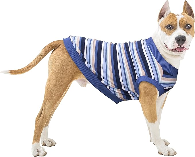 Extra Large Dog T Shirts Clothes Sleeveless Tank Top Vest for Labrador Rottweiler Great Dane, Blue, 5X-Large