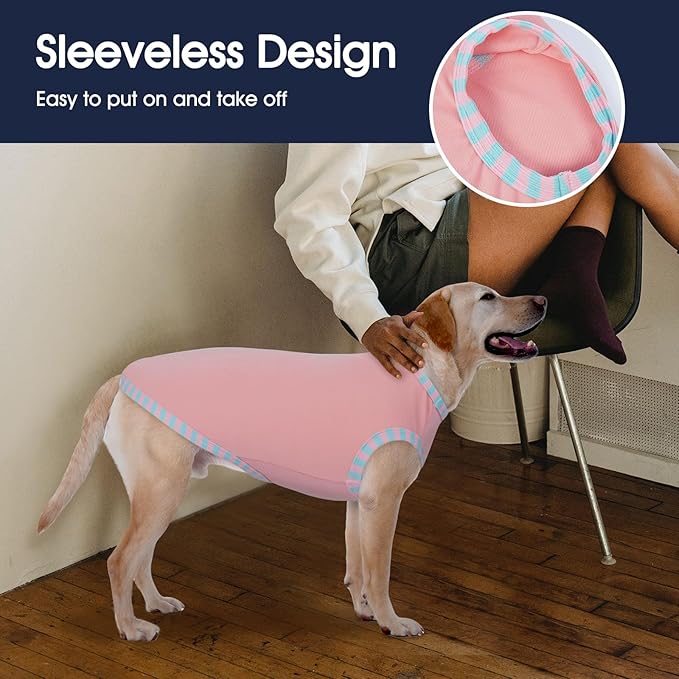 IECOii 2Pack Dog T-Shirts for Large Dogs | Breathable & Lightweight Fabric, Easy-On Design for Doberman, Machine Washable, Pink+Green, 4XL
