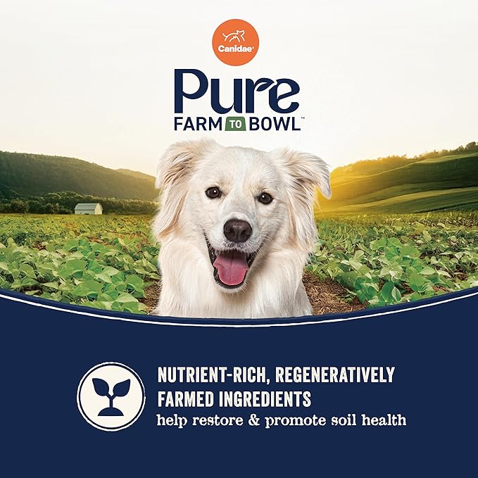 Canidae Pure Farm to Bowl Pasture-Raised Lamb with Goat & Venison Meals, Adult, Grain-Free Dry Dog Food, 22lb