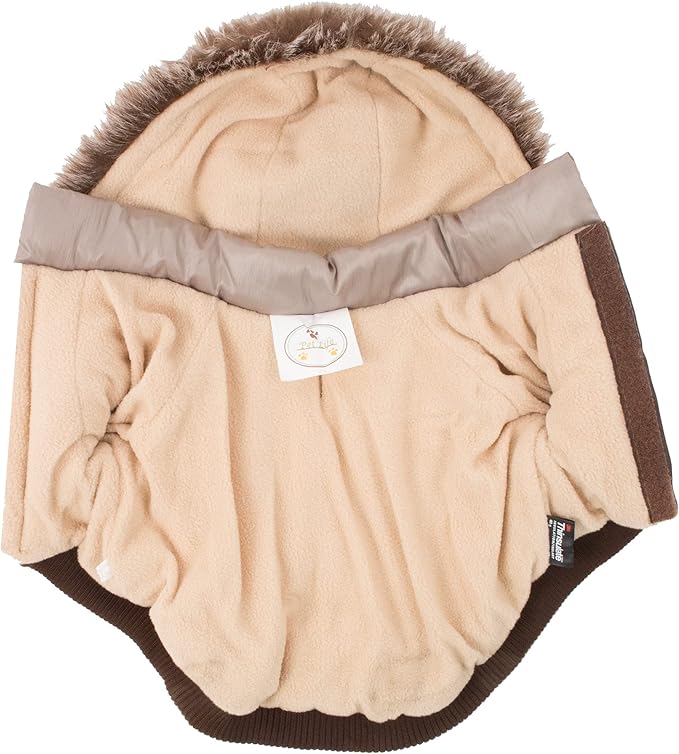PET LIFE Classic Metallic Fashion Pet Dog Coat Jacket Parka w/ 3M Insulation and Removable Hood, X-Large, Metallic Grey