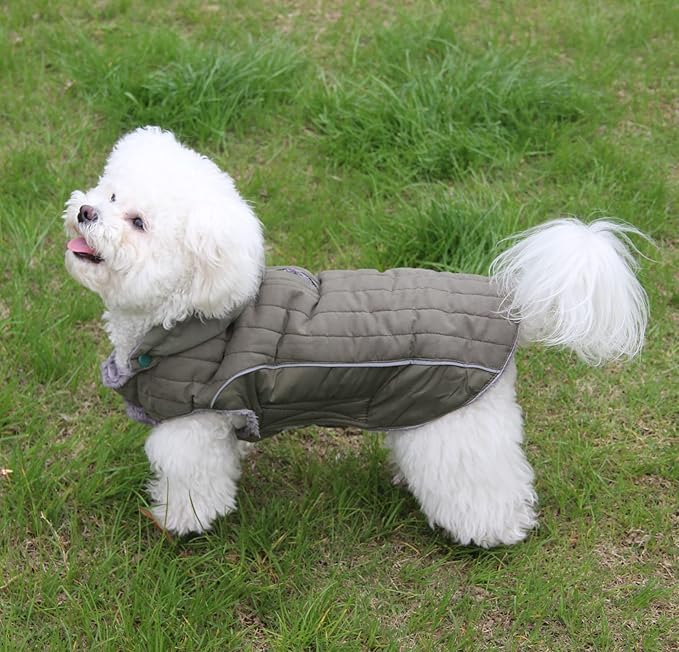 Fleece Dog Hoodie for Large Dogs Super Warm Doggie Jacket for Cold Winter Dog Coats,Green XXXL