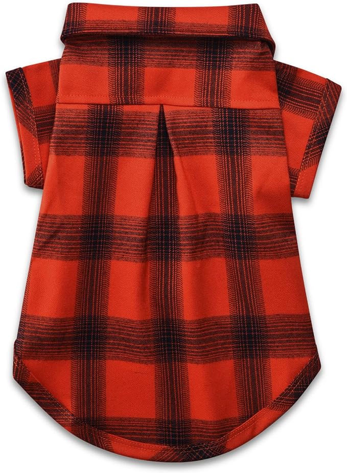 Koneseve Dog Shirt Plaid Dog Clothes for Medium Large Dogs Boy Girl Soft Pet T-Shirts Breathable Outfit Adorable Costume Grid Clothing Birthday Thanksgiving Christmas Sweater Apparel (Red#1; 5XL)