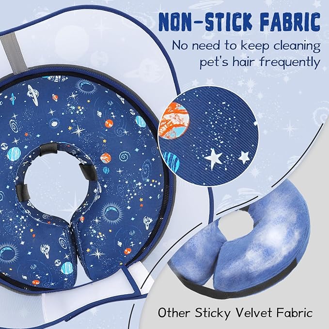 Elevated Inflatable Dog Cone Collar to Stop Licking, Doggie Donut Collar After Surgery, Soft Dog Cone Alternative for Small Medium Large Dogs