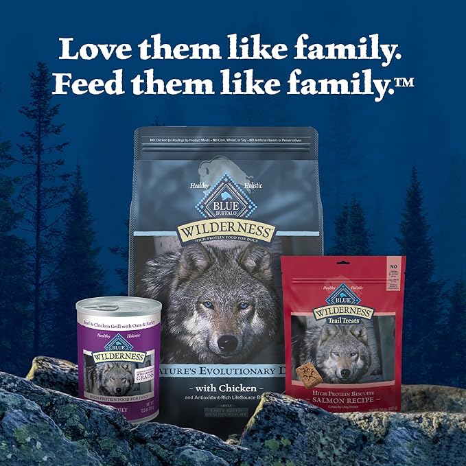 Blue Buffalo Wilderness High Protein Natural Adult Dry Dog Food plus Wholesome Grains, Chicken 13 lb bag
