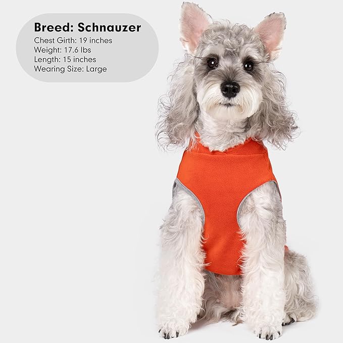 cyeollo 2XL Dog Sweater for Large Dogs Male Female, Reflective Dog Sweatshirt Pullover Jacket Fall Winter Dogs Sweaters Warm Pet Clothes, Orange & Red XXL