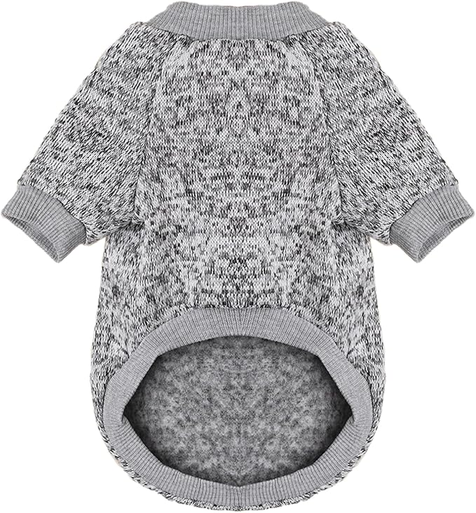 Jecikelon Dog Clothes Dogs Sweater Soft Puppies Clothing Winter Puppy Sweaters Warm Outfit for Dogs Small XXS XS Cat Apparel (Grey, L)