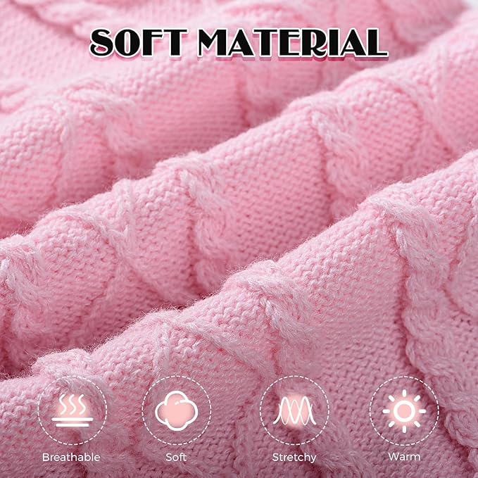 Dog Sweaters for Small Medium Large Dogs Girl, Soft Warm Turtleneck Pup Dogs Shirt, Double Knitting Collar for Outdoor Playing, Warm Dog Clothes (2XL,Pink)