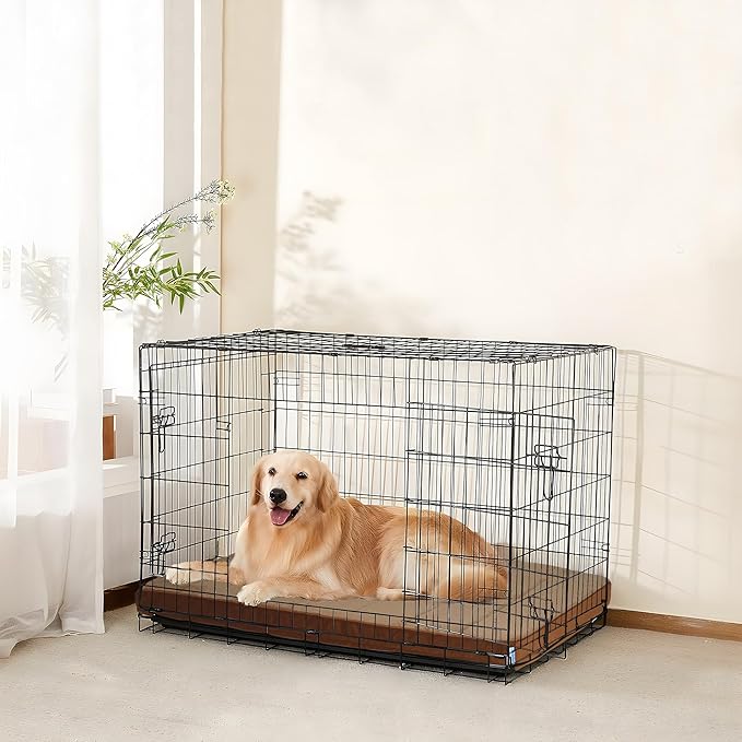 Dog Bed for XX Large Dog - Orthopedic Pet Beds with Memory Foam, Waterproof Removable Washable Cover with Non-Slip Bottom, Khaki, 47" L x 29" W x 3" H