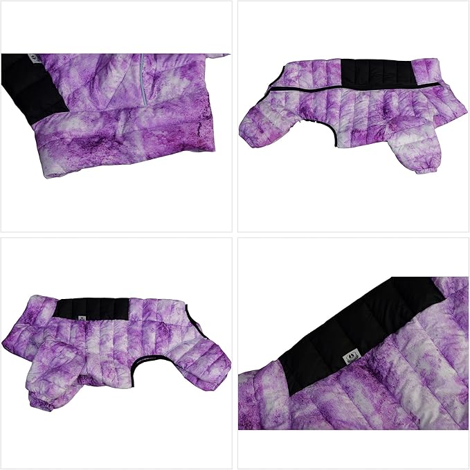 maciai-Purple Waterproof Windproof Reflective Warm Dog Vest, Zippered Adjustable Outdoor Snow Jacket for Small to Large Dogs