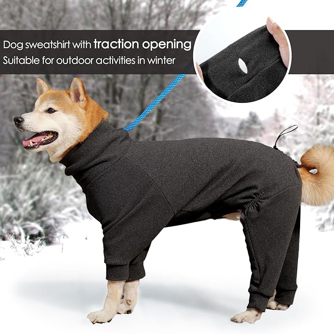 Dotoner Pullover Dog Sweater High Collar with Leash Hole Cold Weather Vest for Dogs Dog Winter Clothes for Indoor and Outdoor Use Long Sleeve Dog Sweatshirt Dog Clothes for Large Dogs
