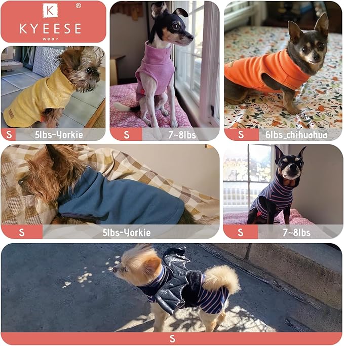 KYEESE 2Pack Dog Sweater Pet Coat Turtleneck Stretchy Dogs Clothes Super Soft Dog Sweaters for Small Dogs Girl Puppy in Sleeveless Design Pet Fleece Vest, Purple,S