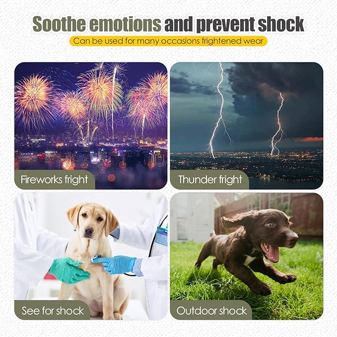 Dog Anxiety Vest,Pet Calming Hoodie Breathable Dog Anti-Anxiety Jacket for Thunder Fireworks and Separation,Green S