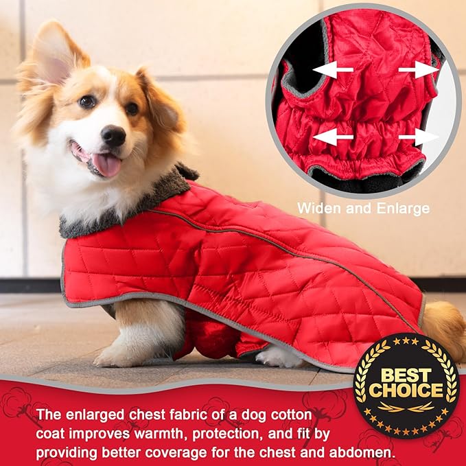 Fragralley Dog Winter Coat, Waterproof Windproof Reflective Fleece Jacket with Harness Hole, Warm Snow Vest for Small Medium Large Dogs, Ideal Gifts