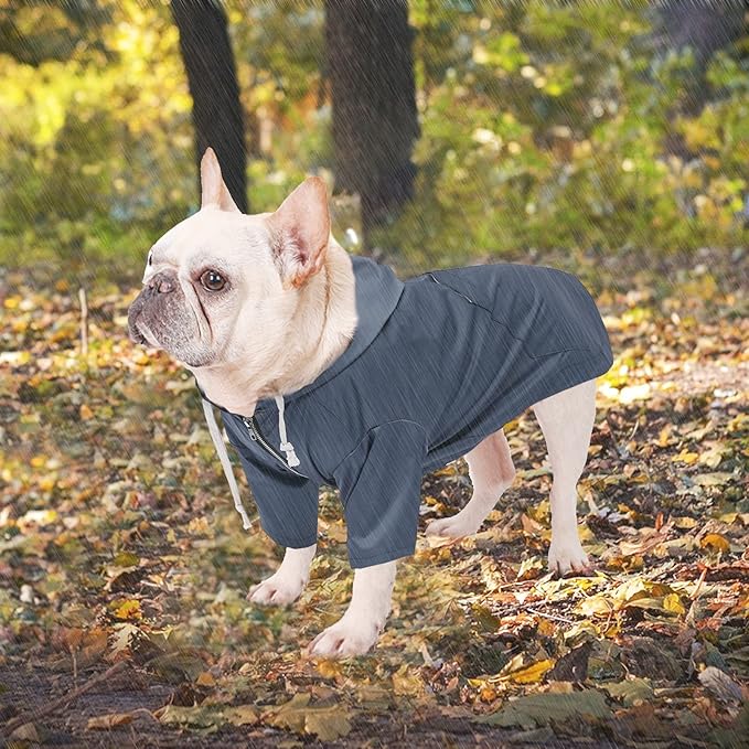Dog Raincoat rain Jacket Raincoat Dogs Waterproof Small Medium Breeds Zip Closure Storage Pocket Harness Hole Blue XS