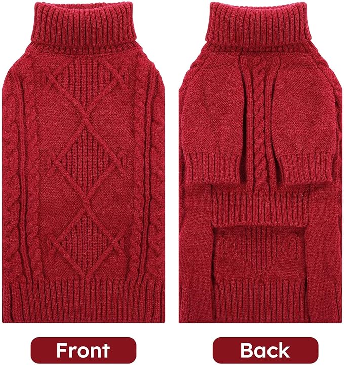 ASENKU Knitted Dog Sweater, Pullover Big Thermal Dog Winter Sweater, Turtleneck Doggy Sweaters for Large Medium Dogs Boy Girl,Warm Pet Sweatshirt for German Shepherd,Great Dane,5XL