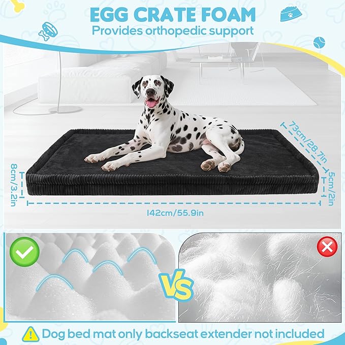 Dog Car Bed, Non-Slip Backseat Extender Pet Mat, Removable Washable Dog Bed for SUVs, Sedans & Trucks, Anti-Slip Travel Bed for Dogs, Easy Clean & Scratch-Proof & Comfort (56"x28.7")