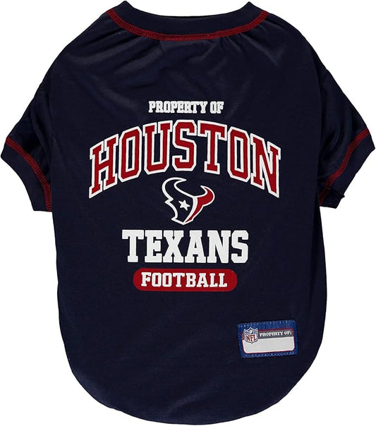 NFL Houston Texans Dog T-shirt X-Large. - Licensed Shirt for Pets Team Colored with Team Logos- Premium Stretchable Materials for the comfort of your Dog & Cat