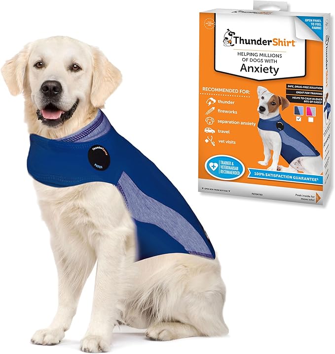 ThunderShirt for Dogs, X Large, Blue Polo - Dog Anxiety Relief Calming Vest