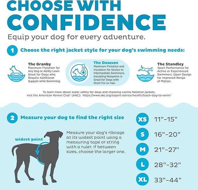 Outward Hound Dawson Swim Dog Life Jacket, High-Performance Neoprene Dog Life Vest for Swimming, Boating, and Water Safety, XS, Blue