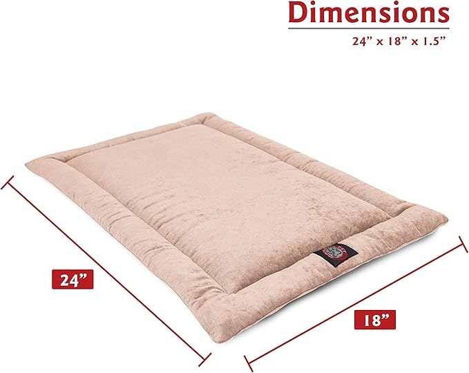 Majestic Pet Orthopedic Memory Foam Dog Crate Mat - Plush Pet Bed Pad for Crates & Kennels | USA Crafted | 24"x18" Villa Pearl