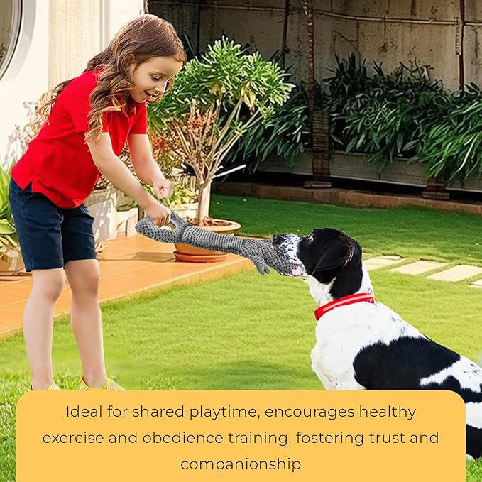 Dog Interactive Squeaky Toy for Chewers - Tug-of-War Sheep Plush with Durable Squeaker, Puppy Training & Anxiety Relief, Long-Lasting Chew Toy for Medium/Large Dogs