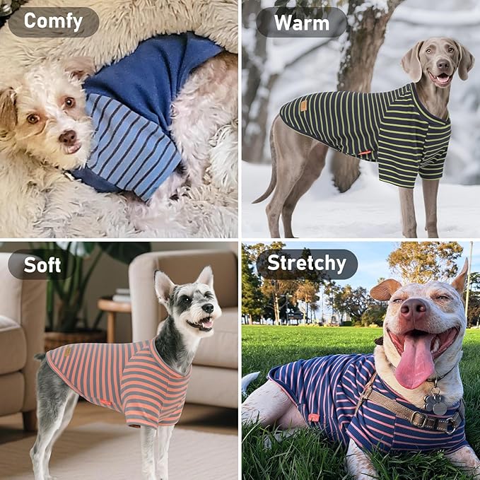 KYEESE 3Pack Dog Sweater Pullover Dog Sweaters for Small Dogs Girl Lightweight Dogs Sweatshirt Soft Pet Coat Cat Sweaters with Sleeves Stretchy Cat Clothes Comfy Pet Fleece Sweater for Cold Weather
