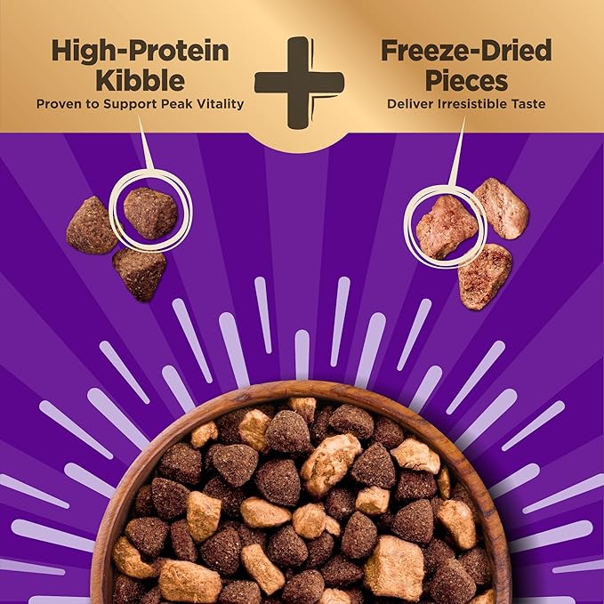 Wellness CORE+ Dry Dog Food with Freeze Dried Pieces, Grain Free, High Protein, Natural, Original Turkey & Chicken Recipe, (4-Pound Bag)
