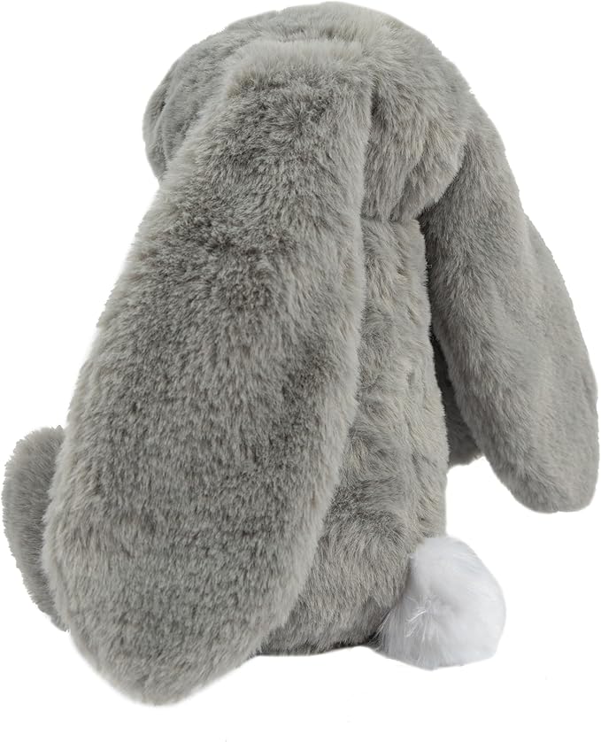 Best Pet Supplies Interactive Squeaky Dog Chew Toy, Ideal Dog Toys for Chewers, Small, Medium & Large Dogs, and Fetch Lovers - Bunny (Gray), Large