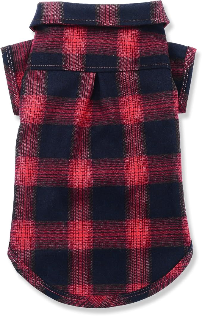 Koneseve Dog Shirt, Pet Plaid Clothes Shirt T-Shirt Sweater Matching Breathable for Small Medium Large Dog Cat Puppy Adorable Casual Cozy Halloween Thanksgiving Christmas Costumes (Red; 6XL)