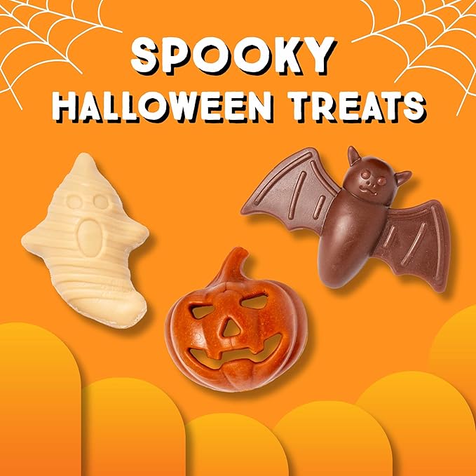 Ultra Chewy Halloween Treats - Trick or Treat Pack - Highly Digestible Fun Shapes Dental Treats for Your Dog - Made with Real Chicken (2 Packs)