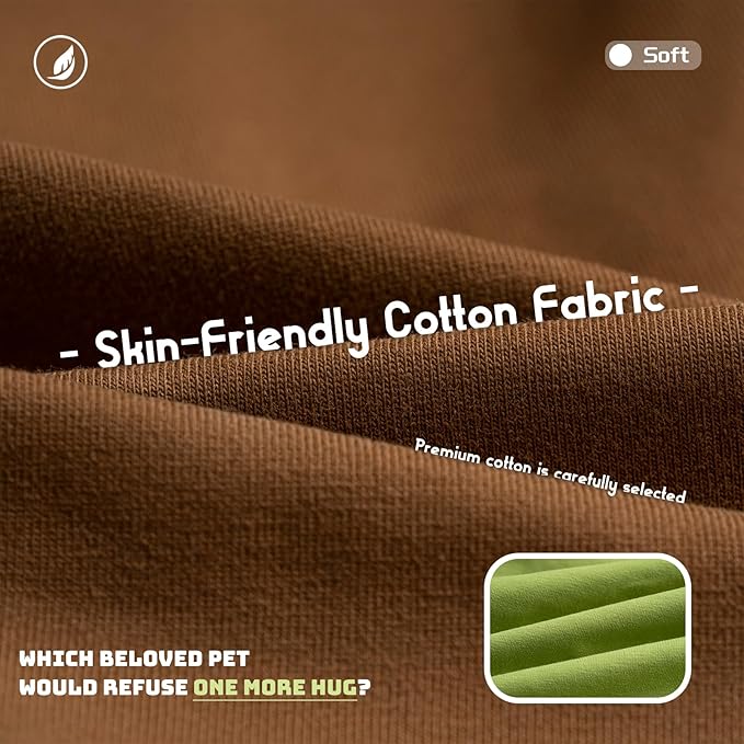 Koneseve Dog Shirts 2 Pack Soft Tee Comfortable Pet Clothes for Small Pets Brown & Avocado Green S