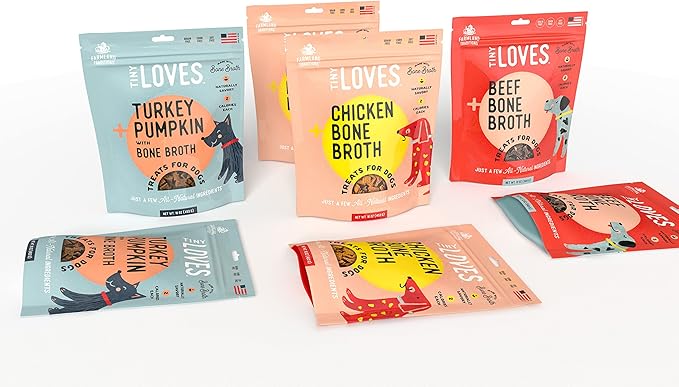 Farmland Traditions Tiny Loves Jerky Trainer Treats for Dogs w/Bone Broth (Turkey & Pumpkin, 16 oz.) (Pack of 2)
