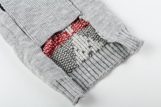 Alemon Grey Argyle Knit Pet Sweaters Clothes for Medium Dogs, Classic Gray Large (L) Size