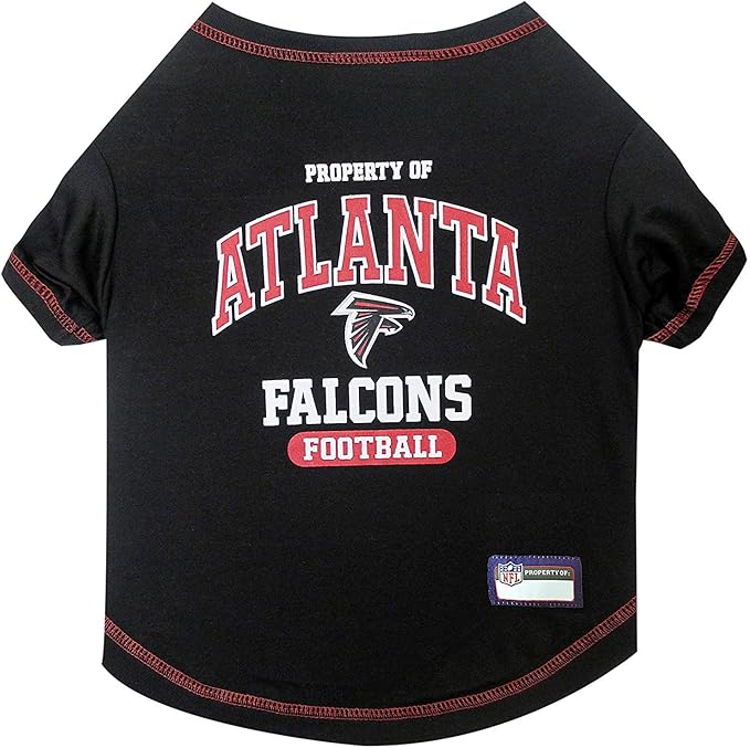 NFL Atlanta Falcons Dog T-shirt Large. - Licensed Shirt for Pets Team Colored with Team Logos- Premium Stretchable Materials for the comfort of your Dog & Cat