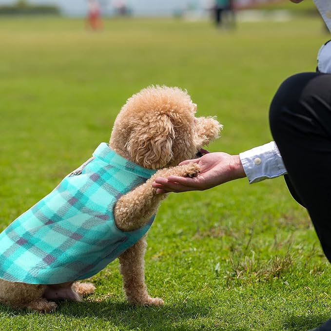 Weewooday 4 Pieces Winter Fabric Dog Sweaters with Leash Ring Soft Fleece Vest Pullover Pet Jacket Warm Dog Clothes Coats for Pet Puppy Cats Chihuahua(XS(Neck:8.3-9” Chest:12.2-13”))