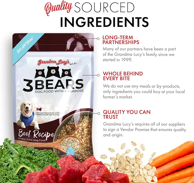 Grandma Lucy's 3 Bears Beef Dog Food - 3lb