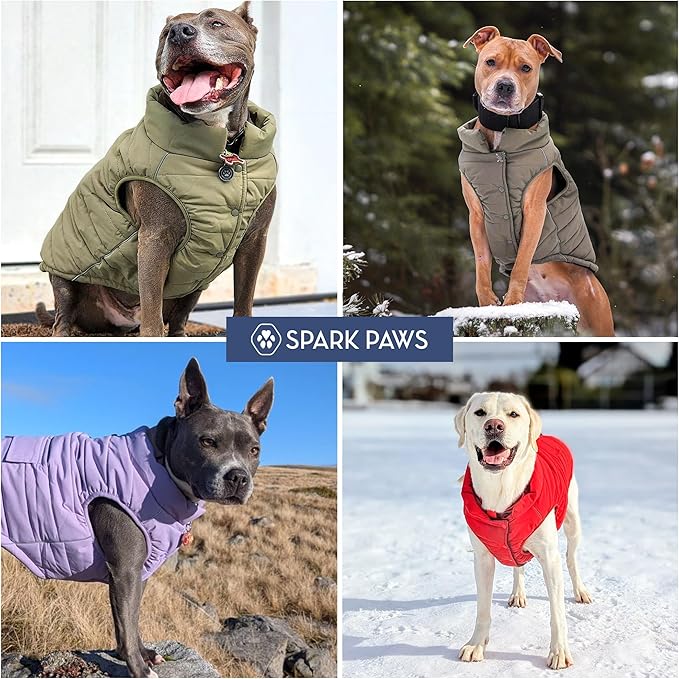 Spark Paws Dog Winter Jacket, Water-Resistant Coat, Warm Reflective Windproof Fleece-Interior, for Medium and Large Dogs - Cosmic - XL