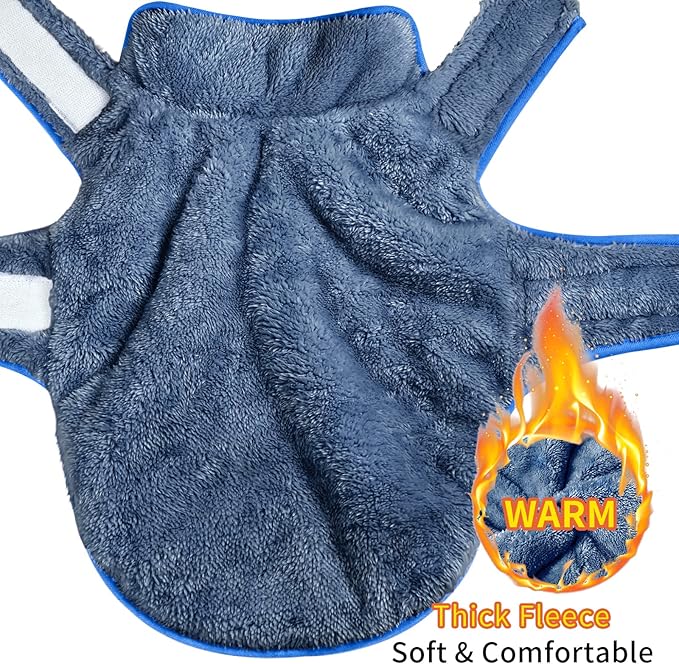 Malier Dog Winter Coat, Reversible Fleece Dog Cold Weather Coats, Windproof Warm Snow Puppy Jacket Vest Pet Clothes for Small Medium Large Dogs (Blue, Medium)