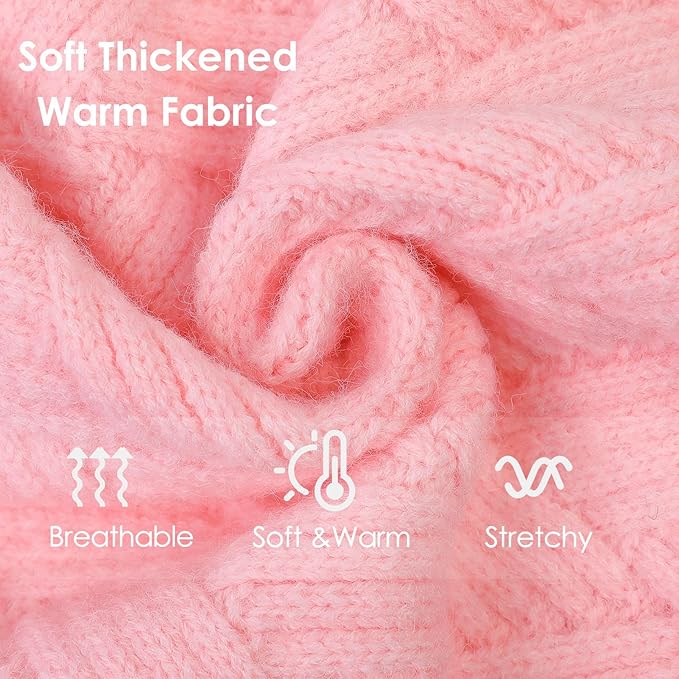 AOFITEE Dog Sweater, Turtleneck Dog Sweaters for Small Dogs Female, Dogs Winter Sweaters Girl Boy, Small Pet Christmas Sweater, Classic Cable Holiday Knitwear for Pug Dachshund (Pink, S)