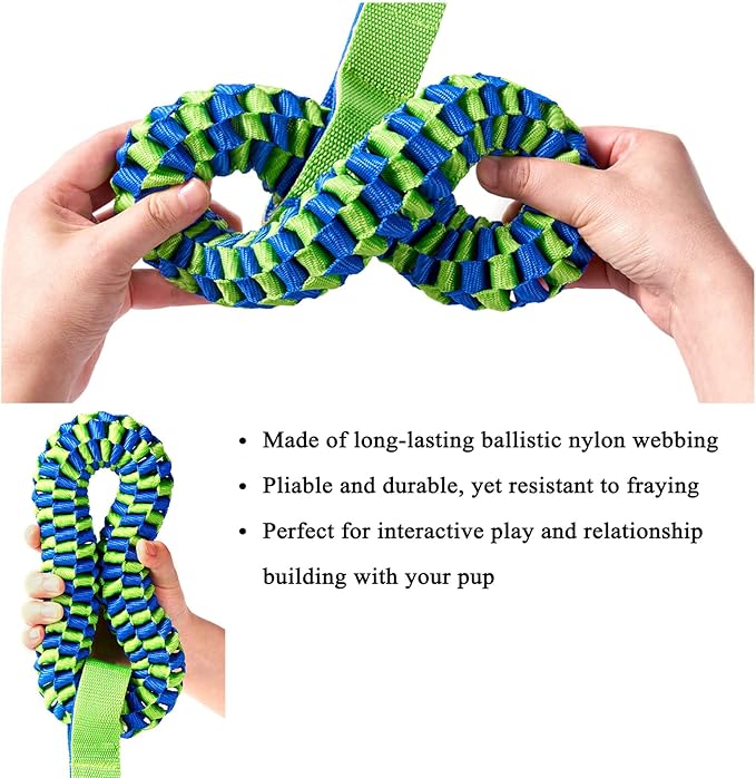 2 Pack Aggressive Chewer Dog Toys - Tug of War & Teeth Cleaning - Medium & Large Dogs