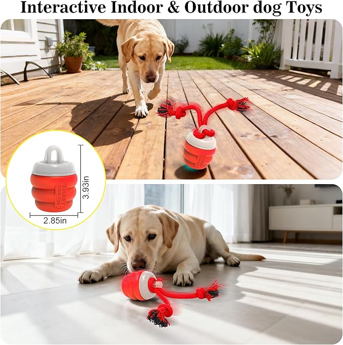 FUGODIWISmart Interactive Dog Toy Ball – Rechargeable Rolling Ball with Squeaky Sound, Automatic Play for Training & Boredom Relief, Fits Small, Medium & Large Dogs(Red)