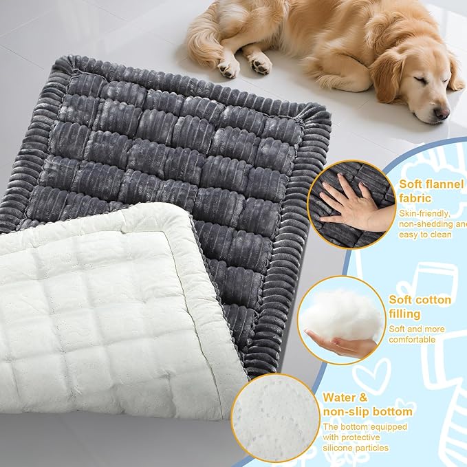 Backseat Dog Bed Mat for Car: 27.6" x 52" Non-Slip Dog Bed for Back Seat - Soft and Comfortable Dogs Blanket - Washable Travel Pet Mat Seat Protector Fit for Back Seat Cover,Grey