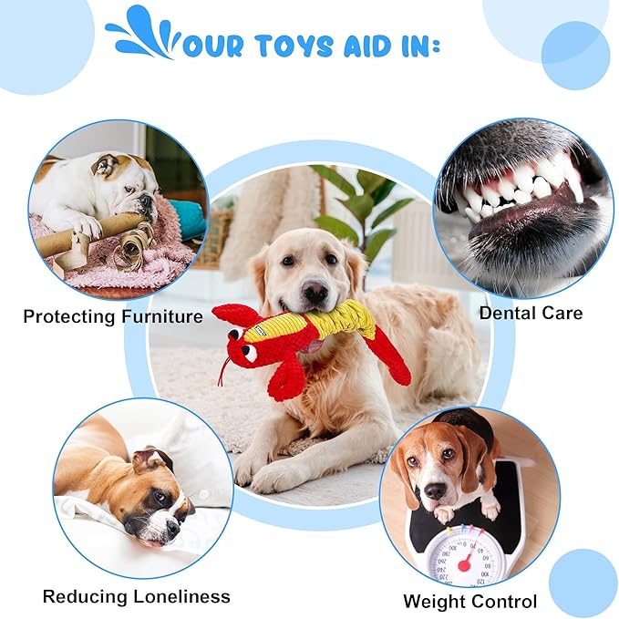IOKHEIRA Dog Toys for Aggressive Chewers - Christmas Dog Toys Gifts for Large Dogs, Tough Durable Indestructible Dog Toys, Big Dog Chew Toys and Large Breeds, Lamb chop Dog Toy(Red)