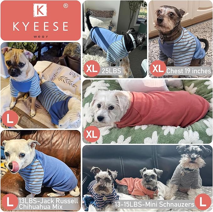 KYEESE 2Pack Dog Sweater Soft Cat Clothes Pullover Pet Coat Stretchy Cat Sweaters Pet Fleece Sweater with Sleeves Comfy Dogs Sweatshirt Lightweight Dog Sweaters for Small Dogs Male for Cold Weather